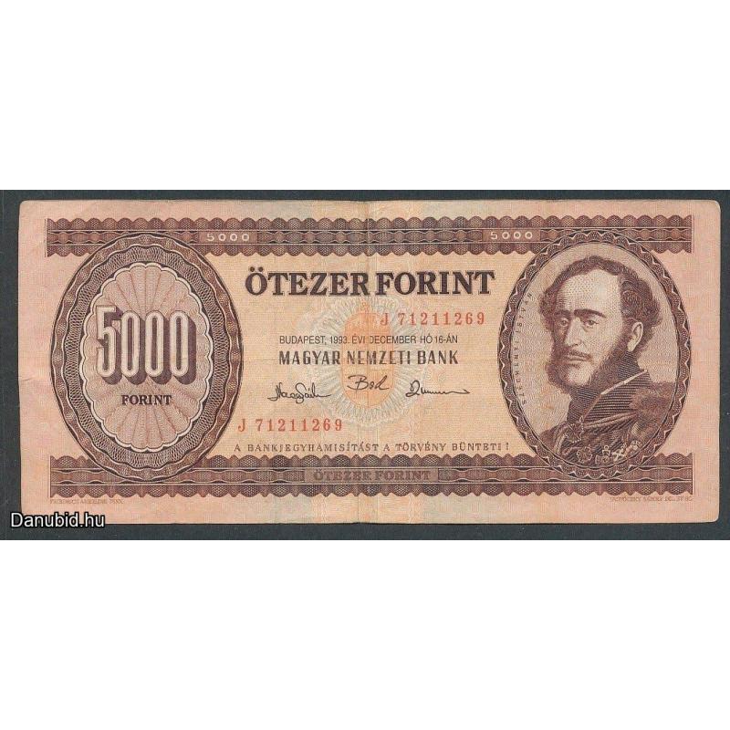 1993.- 5000 forint - j sorozat - használt