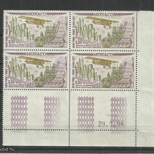 1964.- Monaco - MNH/** - blokk - New York - Párizs repülőút