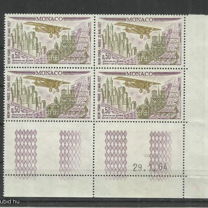 1964.- Monaco - MNH/** - blokk - New York - Párizs repülőút