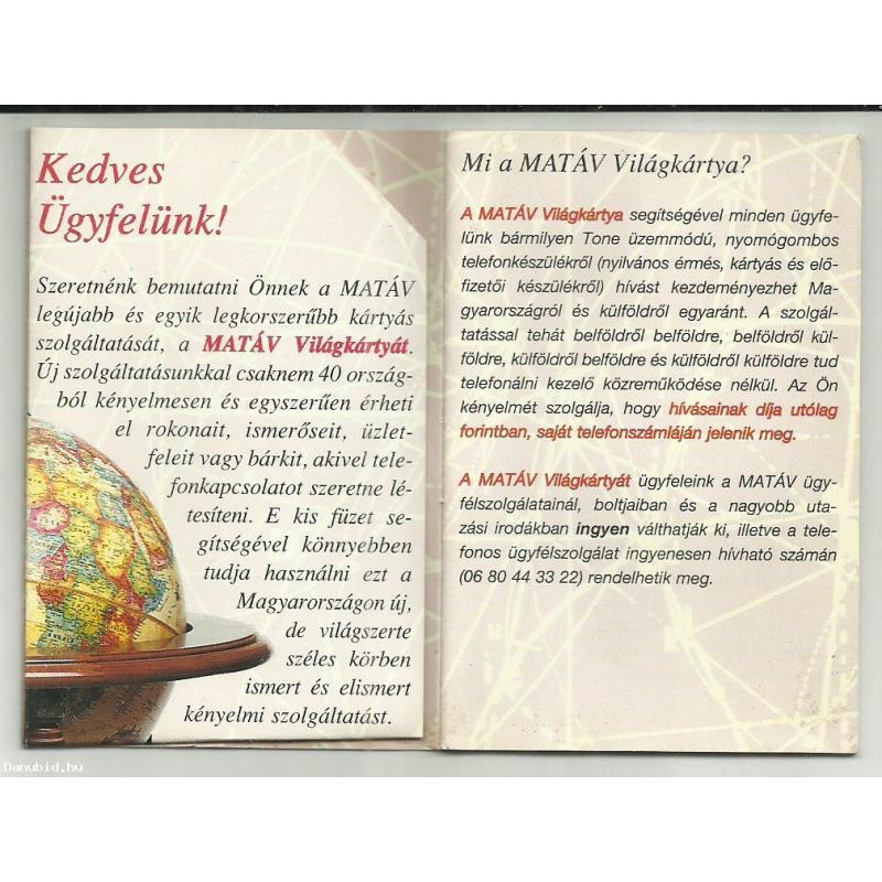 1998.- Világkártya- Matáv - telefonkártya