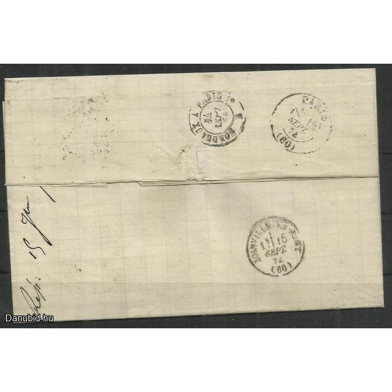 1894.- Franciaország - levél - Bordóból - Párizsba