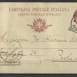 1889.- Olaszország - Németország ba- vasútállomás levelezőlap - futott