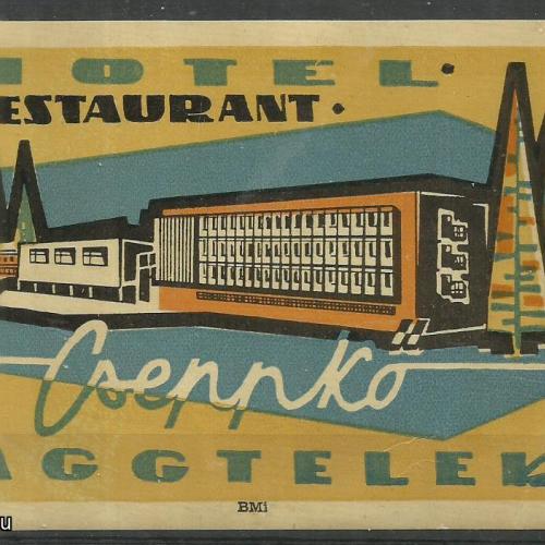 1960 - Bőröndcímke - Aggtelek -Hotel Cseppkő