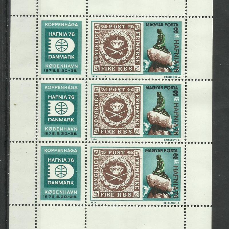 1976.- HAFNIA - Koppenhága - kisív - MNH/** - bélyegkiállítás