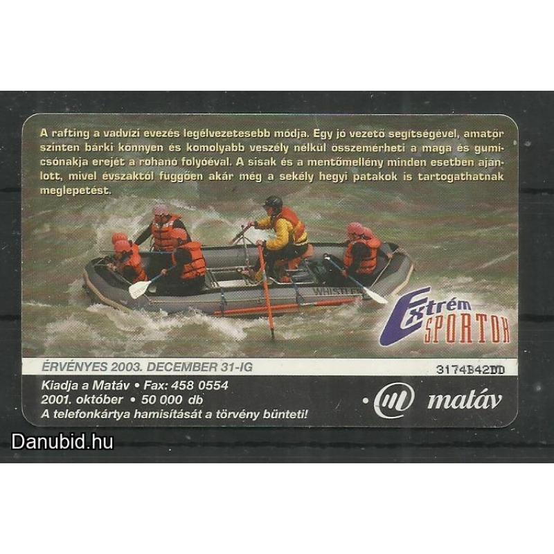 2003.- MATÁV - Magyar Telefonkártya - Vadvízi evezés - Rafting