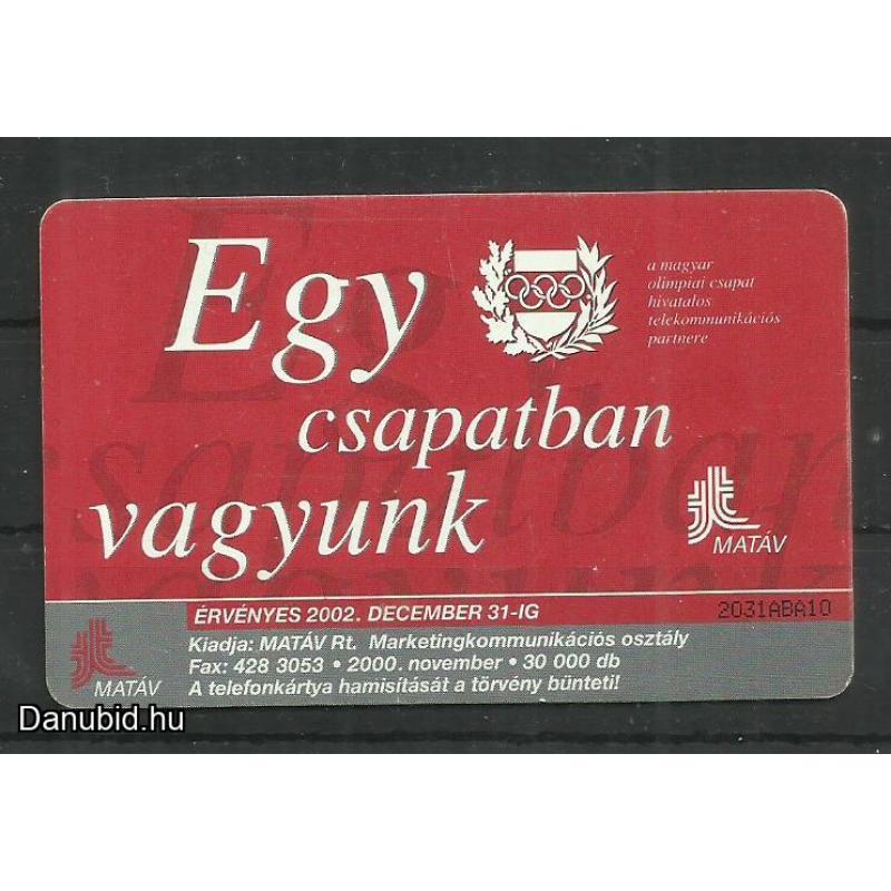 2000.- Nagy Timea -Aranyérem  - Olimpia - Magyar Telefonkártya