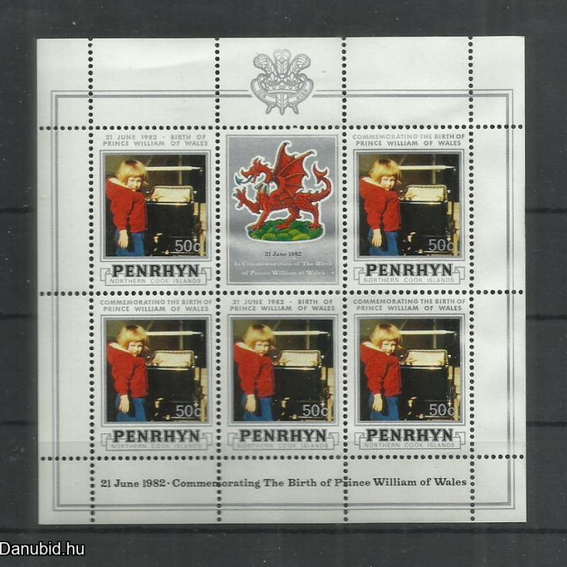 1982.- PENRHYN ISLAND - Cook - Vilmos walesi herceg születése