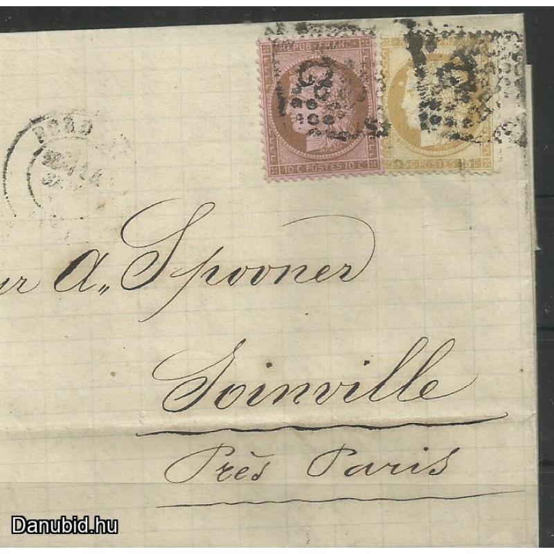 1894.- Franciaország - levél - Bordóból - Párizsba