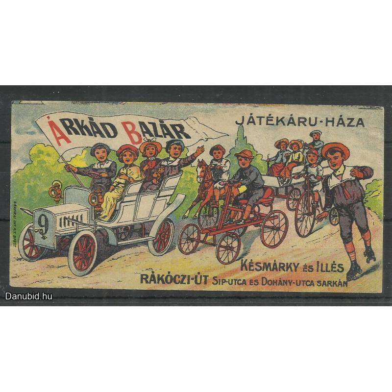 1920.-  1 db számolócédula - Árkád - Késmárky - Autó - bicikli