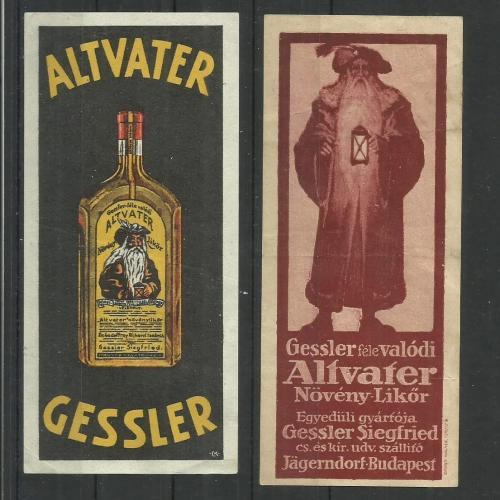 1920.-  2 db számolócédula - Altvater Gessler