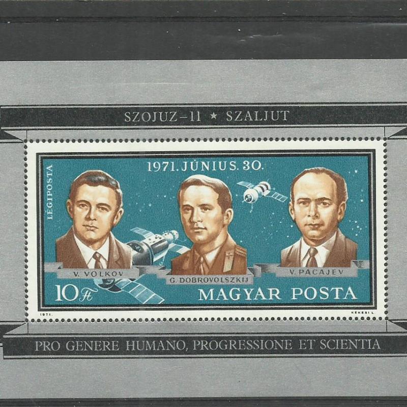 1971.- Szojuz 11 - blokk - Szaljut - MNH/**