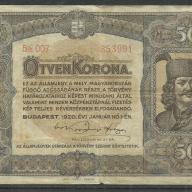 1920. - 50 korona -használt - papírpénz