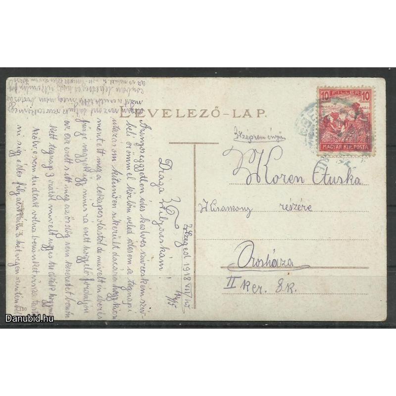 1918.- Szeged - Erzsébet szobor - futott képeslap