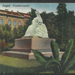 1918.- Szeged - Erzsébet szobor - futott képeslap