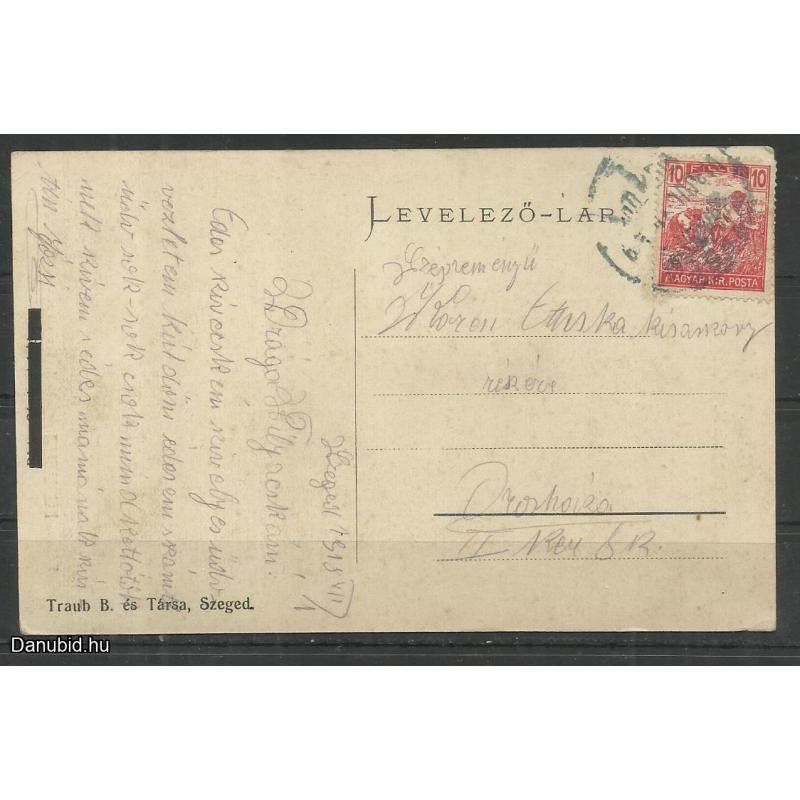 1918.- Szeged - Rókusi templom- futott képeslap