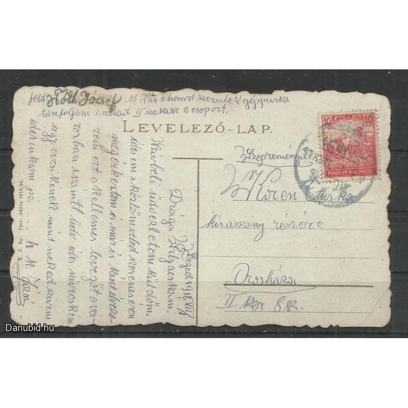 1918.- Szeged látkép futott képeslap