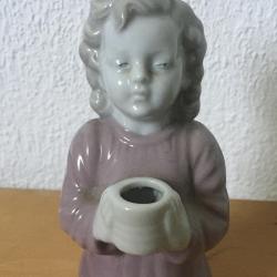 Gyertyatartó - angyal - porcelán