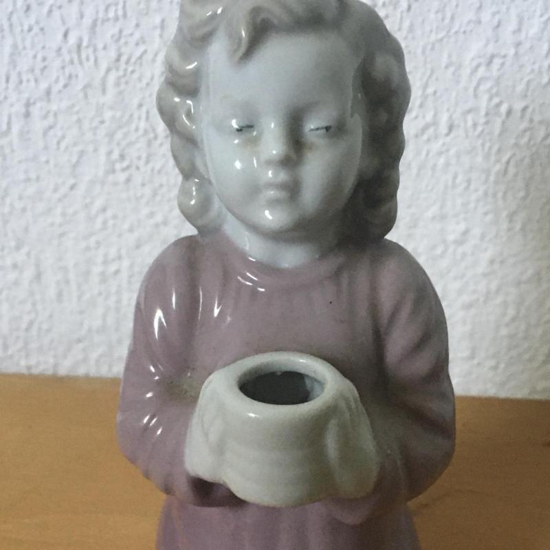 Gyertyatartó - angyal - porcelán