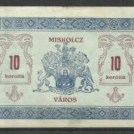 1919.-  10 korona- Miskolcz - használt - Miskolc