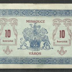 1919.-  10 korona- Miskolcz - használt - Miskolc