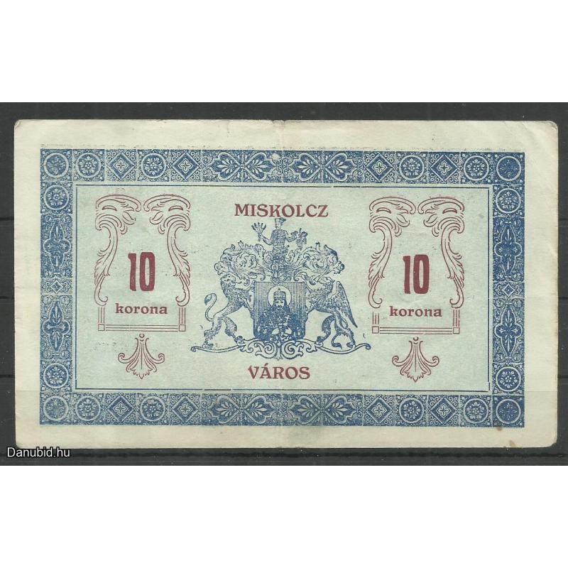 1919.-  10 korona- Miskolcz - használt - Miskolc
