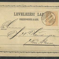 1874.- Nagyszeben - 2kr díjjegyes levelezőlap - Újbecse