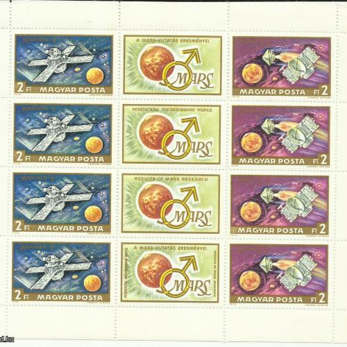 1972.- Magyar - Mars kutatás eredményei - MNH/** - ív - blokk