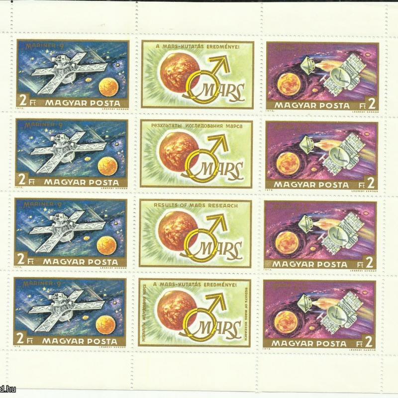1972.- Magyar - Mars kutatás eredményei - MNH/** - ív - blokk