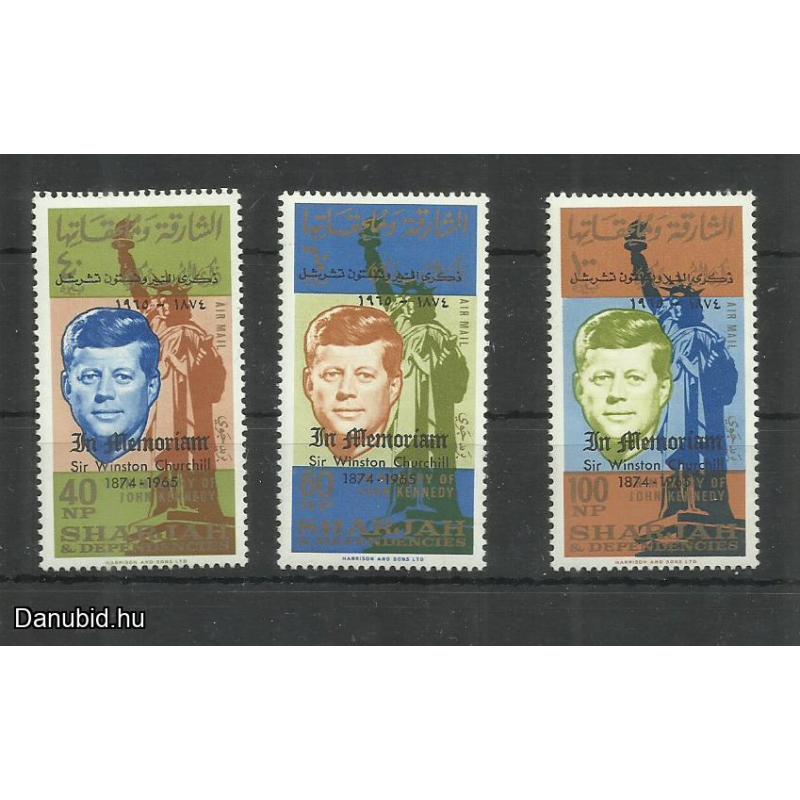 1964.- Sharjah - MNH/** - felülnyomott Churchill, JFK, Szabadság-szobor