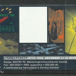 1998.- Atlétikai Európa bajnokság - Magyar Telefonkártya - Budapest
