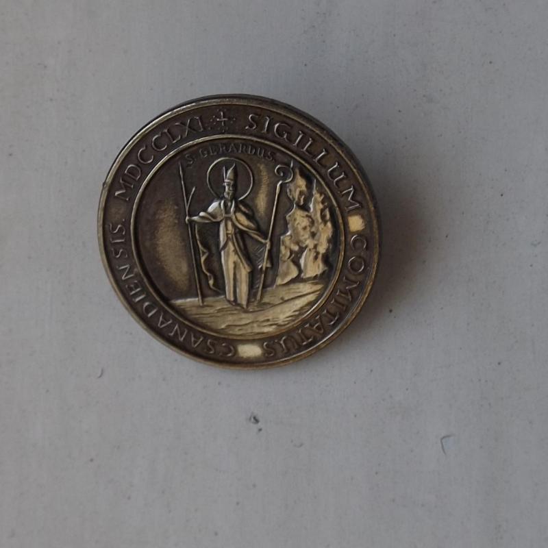 1761 Csongrád - Csanád megyei jelvény-S.Gerardus - ezüst