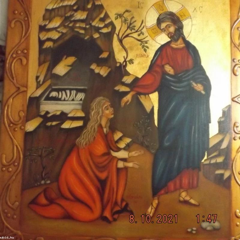 2009.- Győző Éva:Ikon -39 cm x 50 cm x 2 cm - vastagon aranyozott