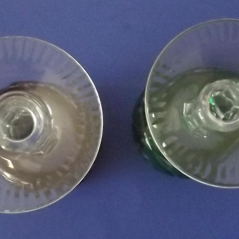 2 db .- Ajka kristálypohár - zöld - bordó