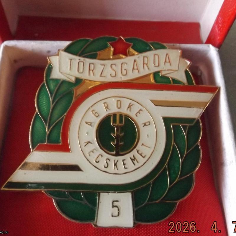1960-1970 - évek - Kecskemét - AGROKER - Törzsgárda "5 év