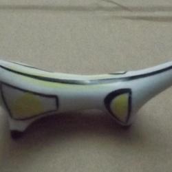 Hollóházi porcelán art deco tacskó, kutya, Hanzéli Jenő terve