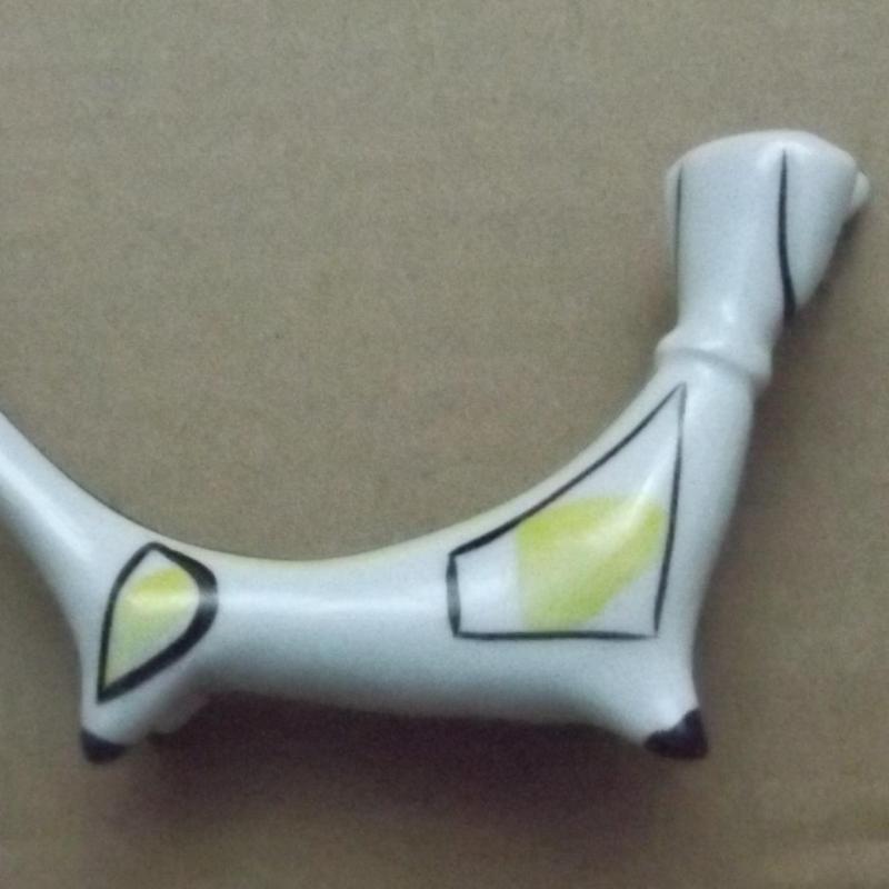 Hollóházi porcelán art deco tacskó, kutya, Hanzéli Jenő terve