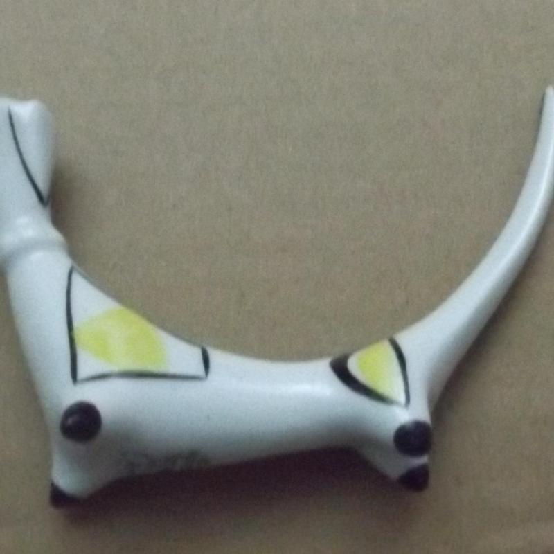 Hollóházi porcelán art deco tacskó, kutya, Hanzéli Jenő terve