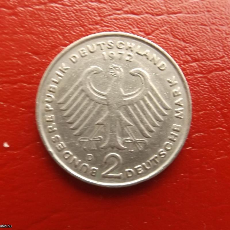 1972.- Németország - Germany - 2 Mark 1972 D - veret Konrad Adenauer