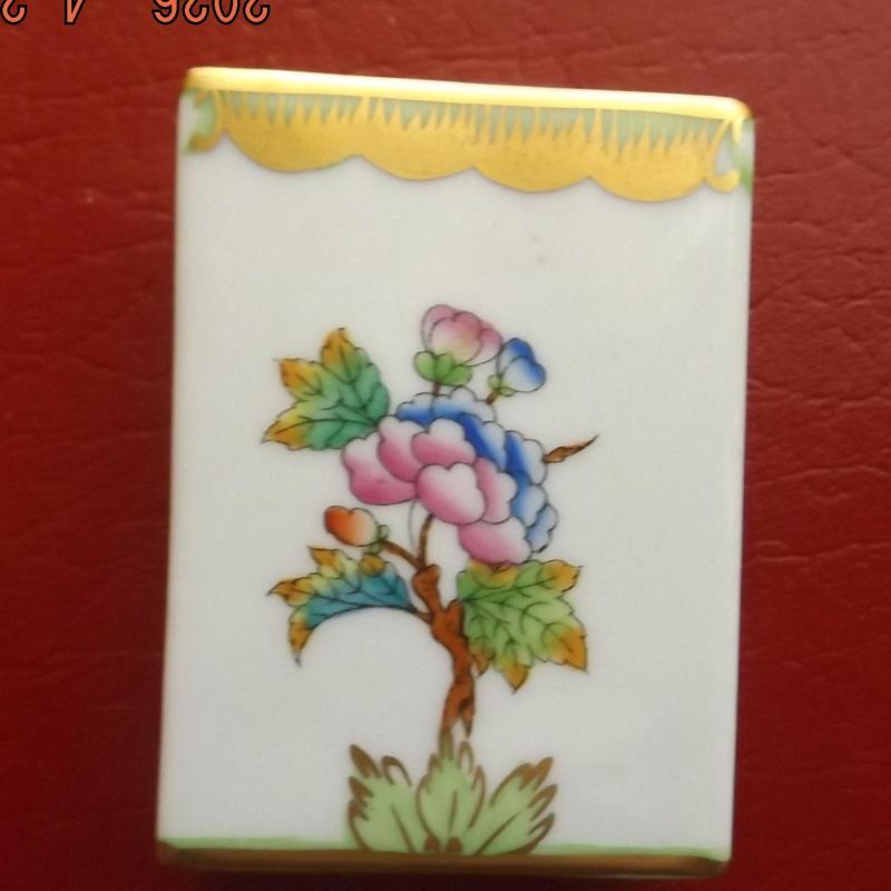 Herendi - gyufatartó- porcelán - Viktória mintás