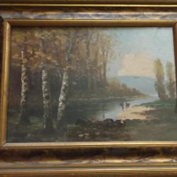 Mesterházy Dénes:Ártér - olajkarton - 35 cm x 25 cm