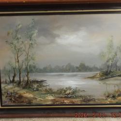 2015.- Szántó Lukács:Mártélyi csónakok - Olaj - 70 x 50 cm + keret.