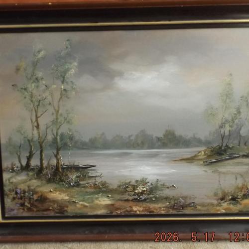 2015.- Szántó Lukács:Mártélyi csónakok - Olaj - 70 x 50 cm + keret.