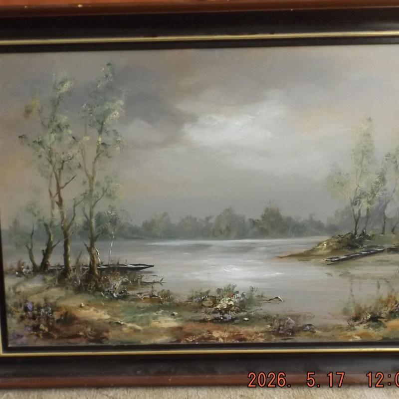 2015.- Szántó Lukács:Mártélyi csónakok - Olaj - 70 x 50 cm + keret.