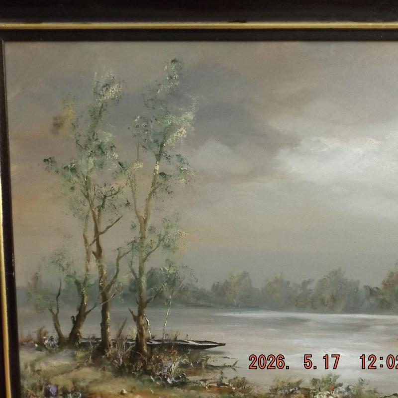 2015.- Szántó Lukács:Mártélyi csónakok - Olaj - 70 x 50 cm + keret.