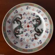 Kínai-porcelán tányér-sárkányminta