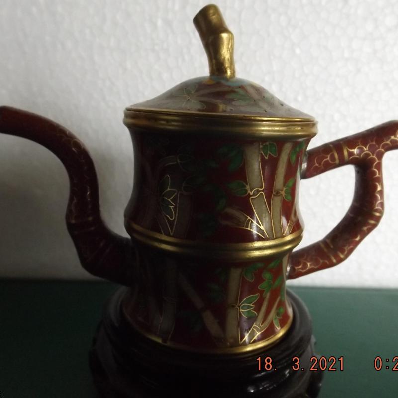 Kínai - tűzzománc - cloisonne - teakiöntő