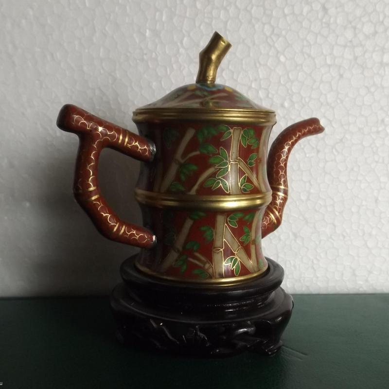 Kínai - tűzzománc - cloisonne - teakiöntő