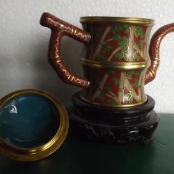 Kínai - tűzzománc - cloisonne - teakiöntő