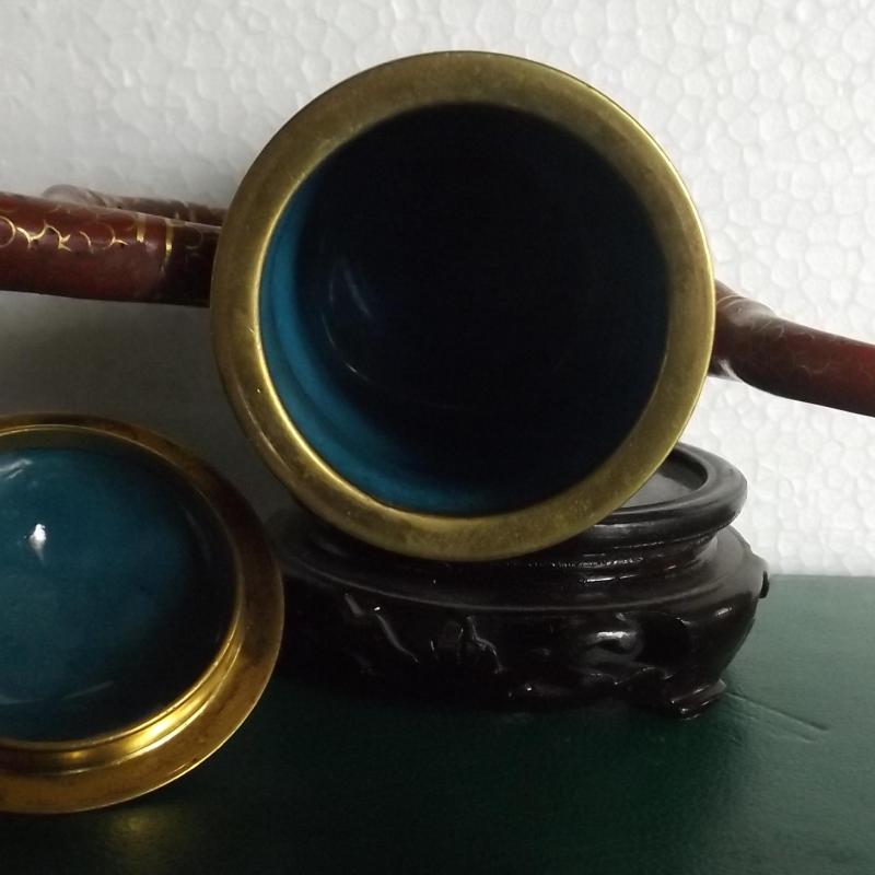 Kínai - tűzzománc - cloisonne - teakiöntő