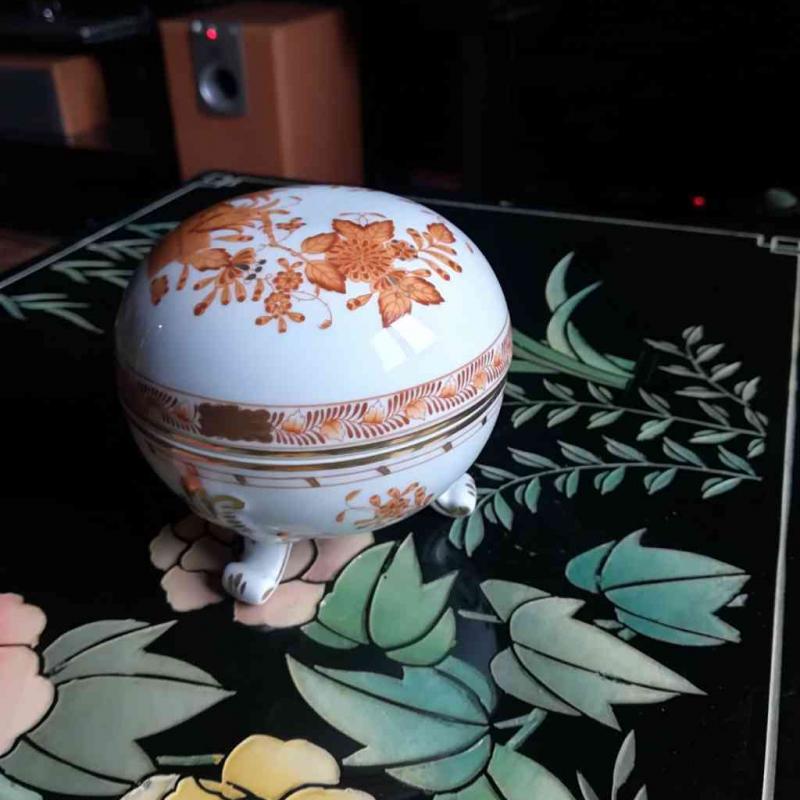 Herendi Indiai kosármintás talpas cukortartó